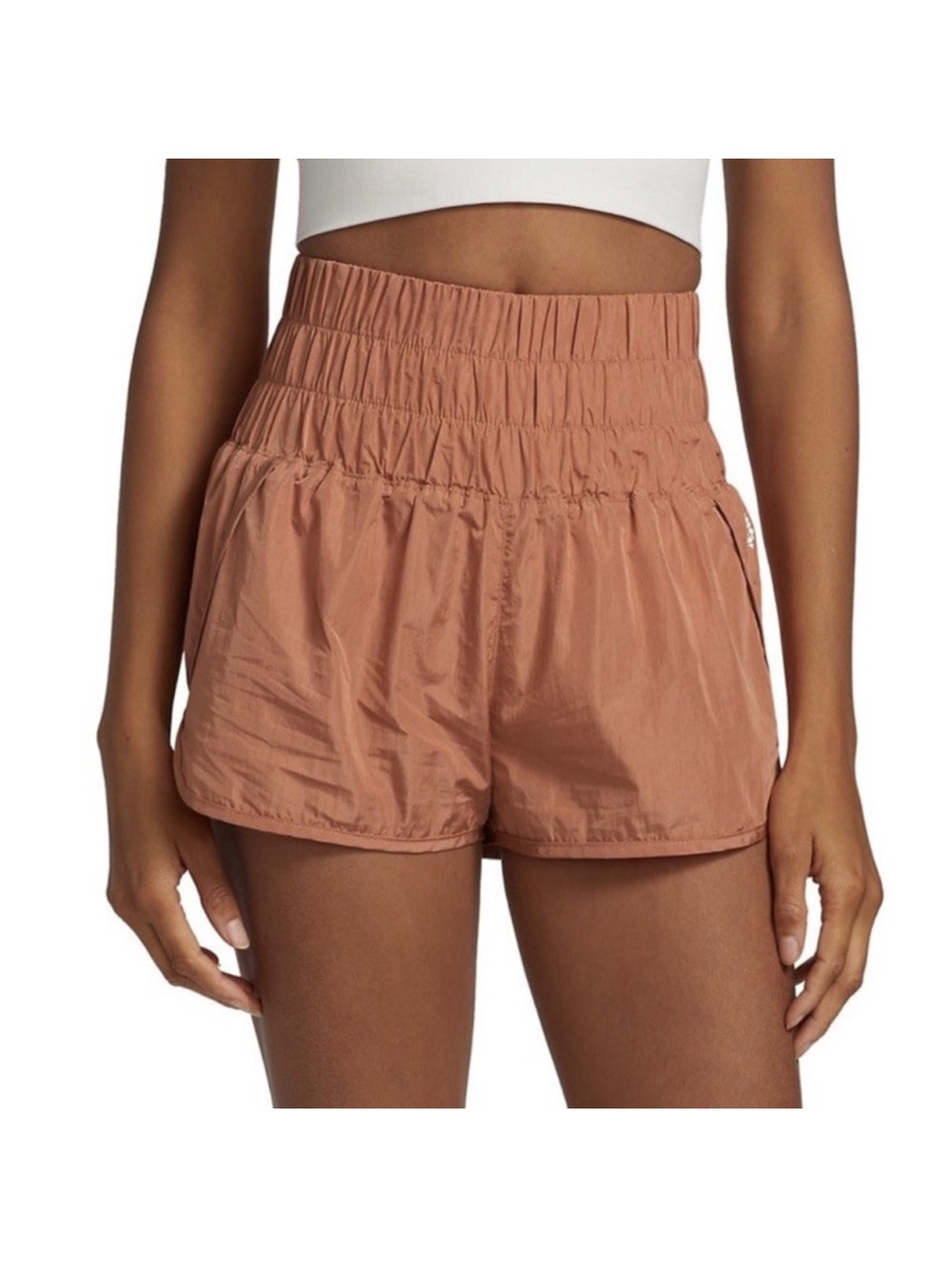 Free People Movement Size M Burnt Orange The Way Home High Rise Athletic Shorts